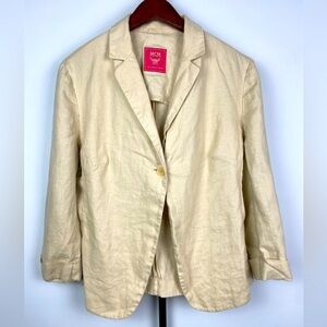 MCM The Golden Jeans Cream 100% Linen Blazer Jacket